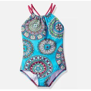 Kanu Surf Girls Jasmine Beach Halter One Piece Swimsuit Size 12 00111